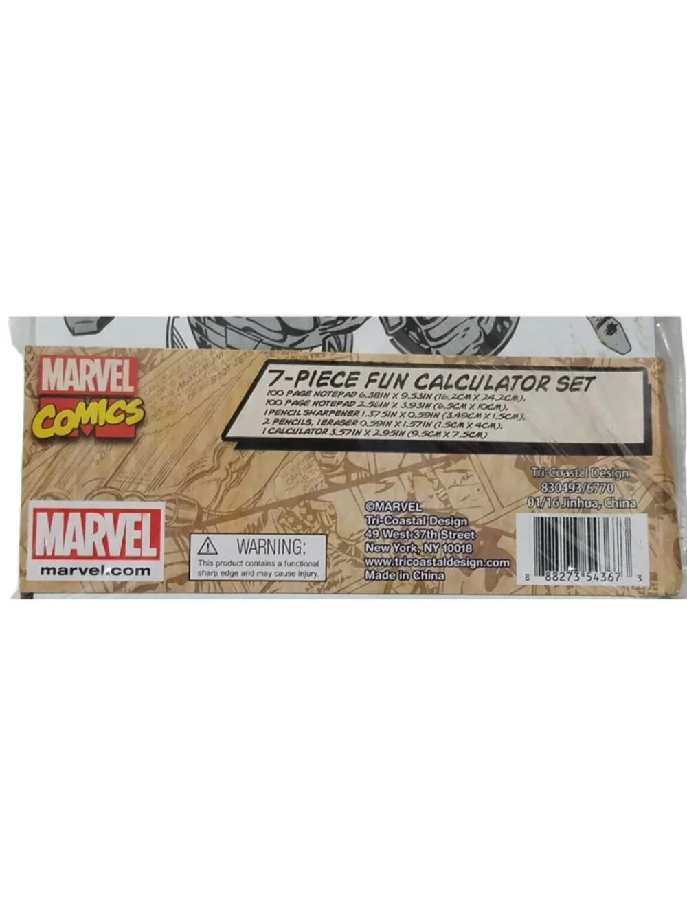 Marvel Classic Superhero 7pcs Calculator & School Supplies Gift Set - NEW